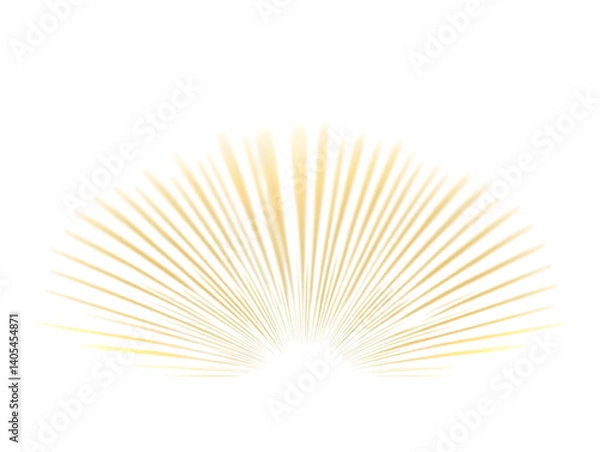 Fototapeta Abstract Yellow Light Beam Illustration With Transparent Isolated Background