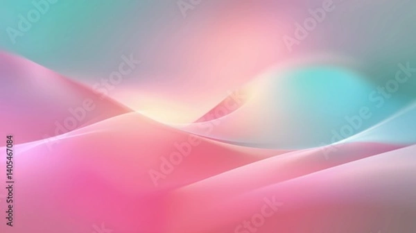 Obraz Soft pastel gradient waves create a modern abstract background, emphasizing minimalism and professionalism, suitable for corporate applications