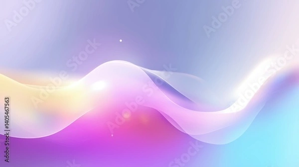 Obraz Soft pastel gradient waves create a tranquil atmosphere with a minimalist design, focusing attention toward the center of the composition