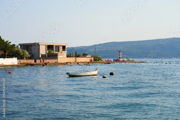 Fototapeta Ponta Beach (Plaža Ponta) in Tivat, a small town located on the shores of the Bay of Kotor in Montenegro