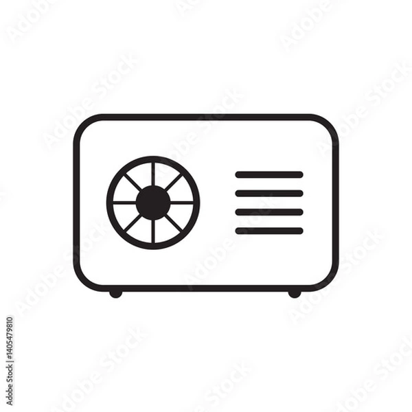 Obraz heat pump icon or air conditioner vector symbol. climate device
