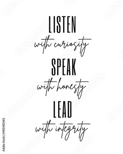 Obraz Listen, Speak, Lead Printable Wall Art For Home, Dorm Or Office Decor Instant Digital Download.