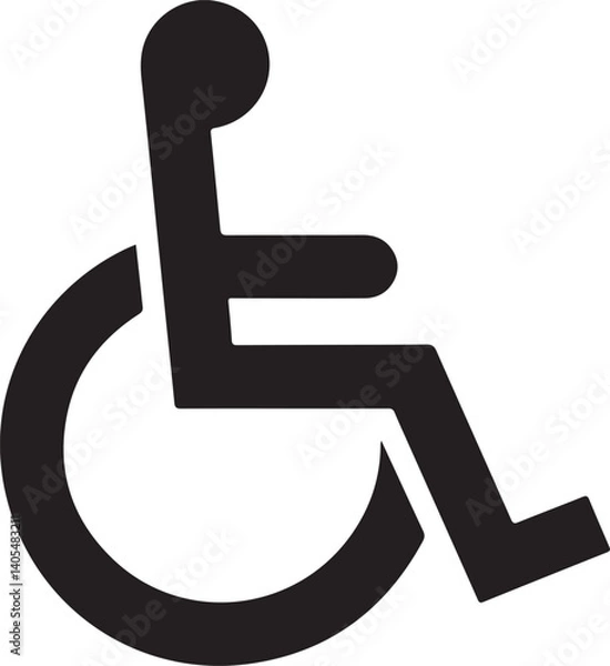 Obraz handicapped access sign or symbol flat icon