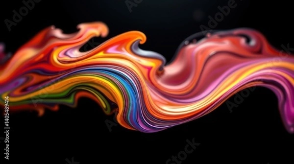 Fototapeta Abstract fluid paint pouring, vibrant colors