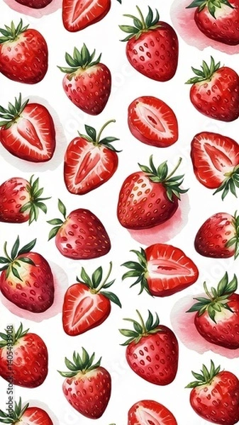 Obraz set of strawberries isolated