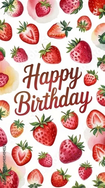 Fototapeta vector illustration of a strawberry background