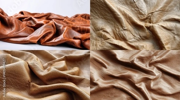 Obraz Elegant leather textures in warm tones, ideal for various designs.