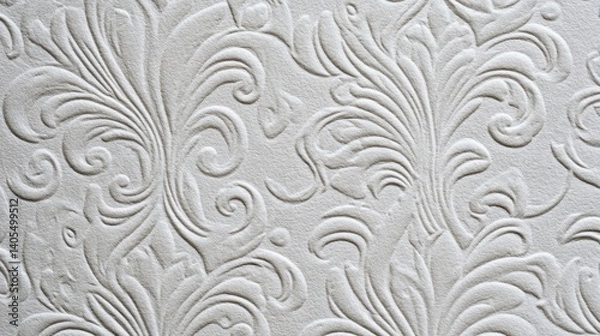 Obraz Elegant embossed wallpaper with intricate floral patterns.