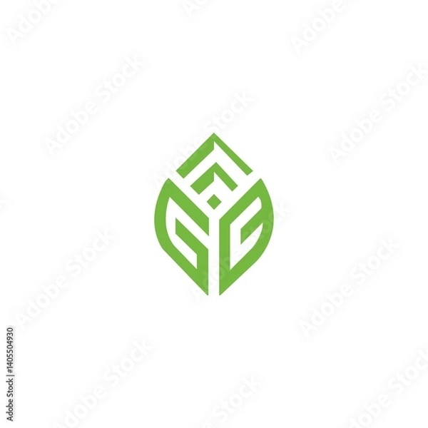 Fototapeta Leaf style unique vector logo Leaf style unique vector logo