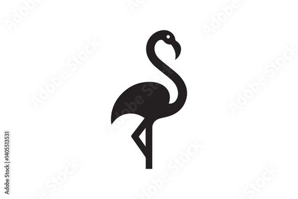 Obraz simple flamingo silhouette icon vector isolated in white background