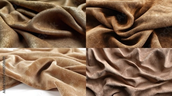 Fototapeta Textured fabric in shades of brown, highlighting intricate patterns.