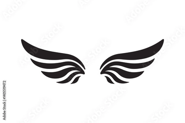 Obraz simple Wings symbol silhouette icon vector isolated in white background