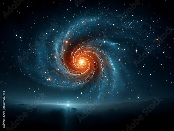 Obraz Cosmic Spiral Galaxy Scene