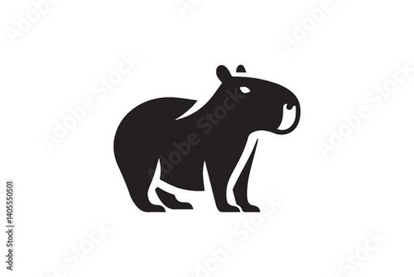 Obraz simple capybara silhouette icon vector isolated in white background