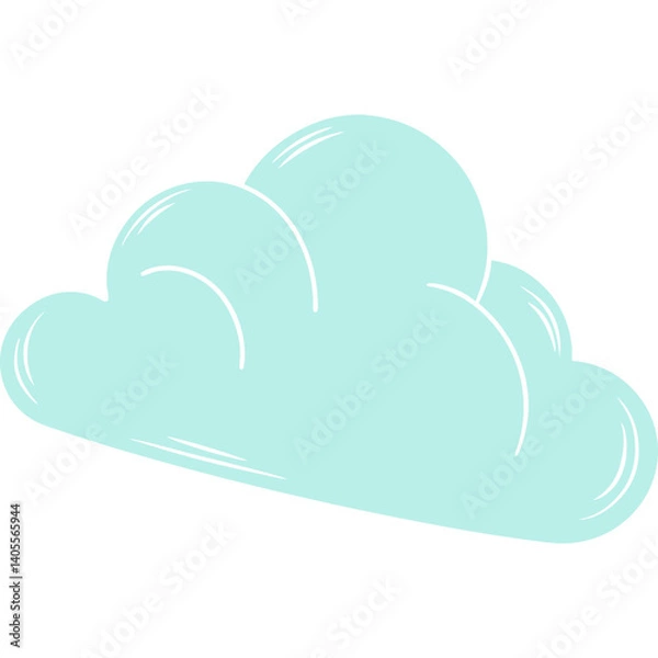 Fototapeta Cute and Unique Cloud Flat Icon – Playful Cartoon Weather Element
