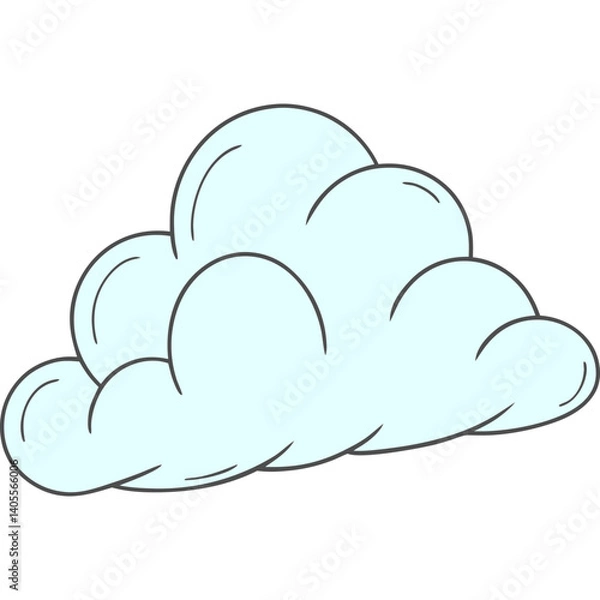 Fototapeta Cute and Unique Cloud Flat Icon – Playful Cartoon Weather Element