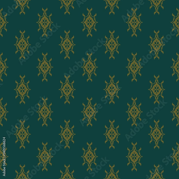 Fototapeta Damask pattern vector Perfect for bed sheets, carpets, and wallpapers, the seamless, vintage patterns add a touch of classic luxury to any fabric.