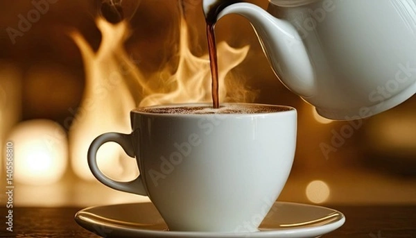 Fototapeta Front view cup of cappuccino with cookies and a book on the table
1