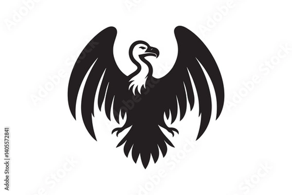 Obraz simple Vulture silhouette icon vector isolated in white background