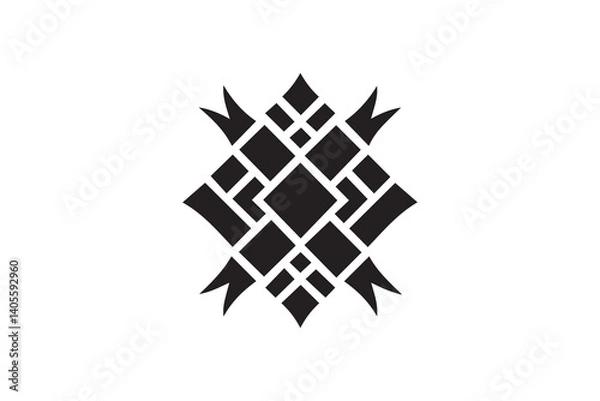 Obraz simple Ketupat silhouette icon vector isolated in white background