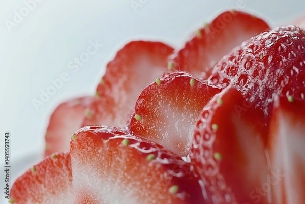 Fototapeta Closeup of slices of strawberry