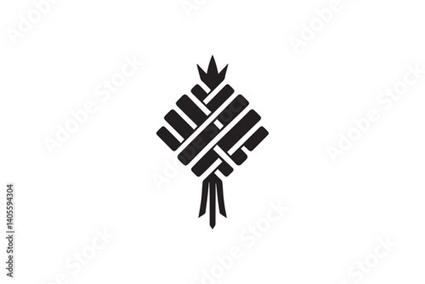 Obraz simple Ketupat silhouette icon vector isolated in white background