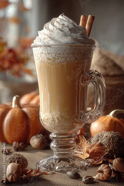 Obraz Delicious pumpkin spiced latte coffee drink