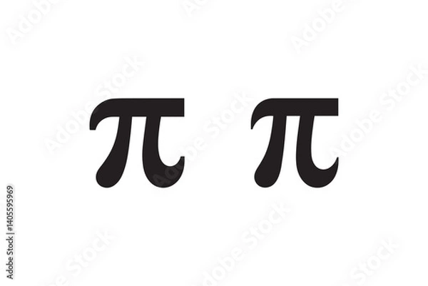 Fototapeta simple Math pi symbol silhouette icon vector isolated in white background	