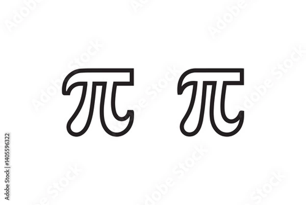 Obraz simple Math pi symbol silhouette icon vector isolated in white background	