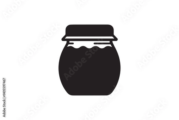 Obraz simple Honey jar silhouette icon vector isolated in white background	