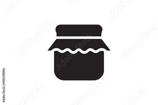 Obraz simple Honey jar silhouette icon vector isolated in white background	