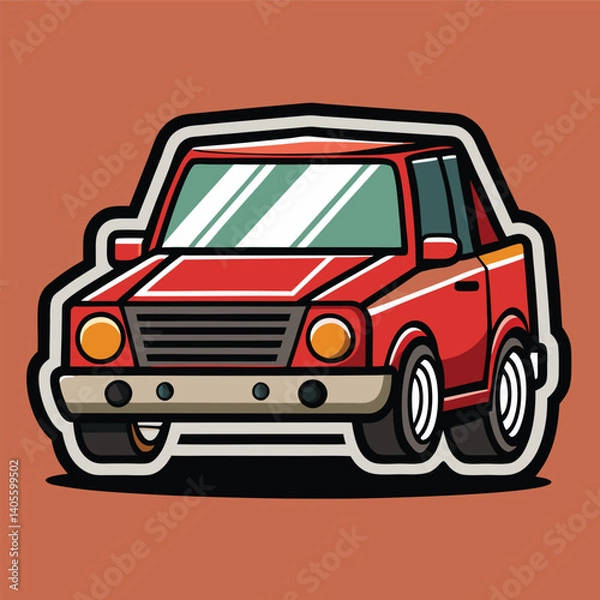 Obraz Cartoon Red Car (1)