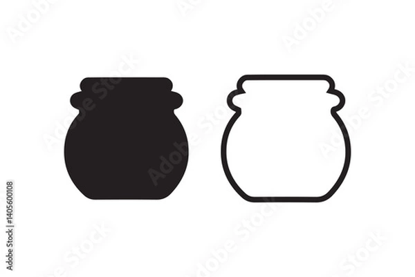 Obraz simple Honey jar silhouette icon vector isolated in white background	