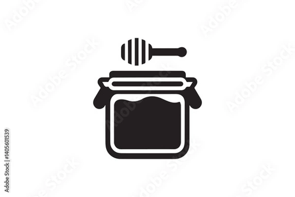 Obraz simple Honey jar silhouette icon vector isolated in white background	