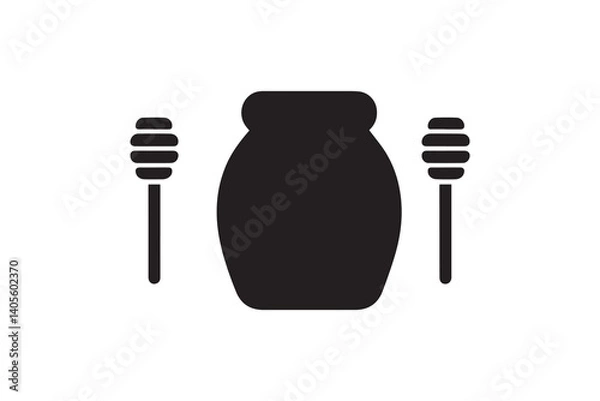 Obraz simple Honey jar silhouette icon vector isolated in white background	