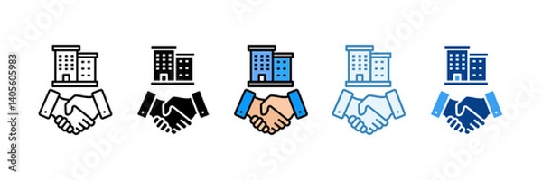 Fototapeta Mergers  Icon Set Multiple Style Collection