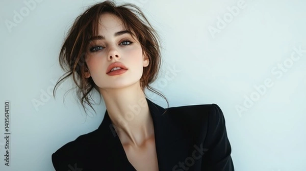 Obraz Stylish Portrait of a Model with Natural Makeup