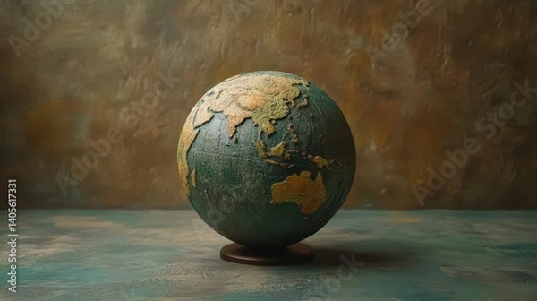 Obraz Textured Globe with Asia and Australia Highlighted