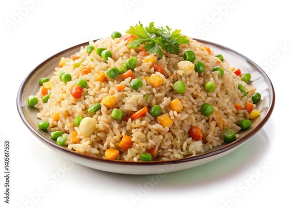Fototapeta fried rice with vegetables