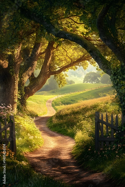 Obraz Serene Hobbit Path Through the Enchanting Landscape of the Shire