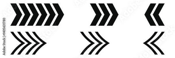 Obraz Arrow chevron icon Vector flat thin line illustration