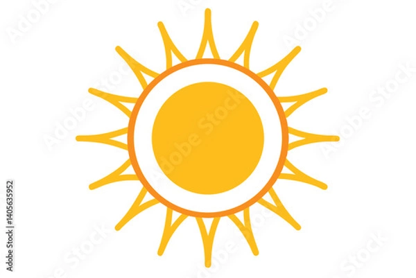 Obraz Stylized Illustration of a Bright Yellow Sun with Bold Outlined Rays