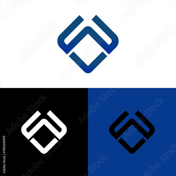 Obraz letter W and V logo
