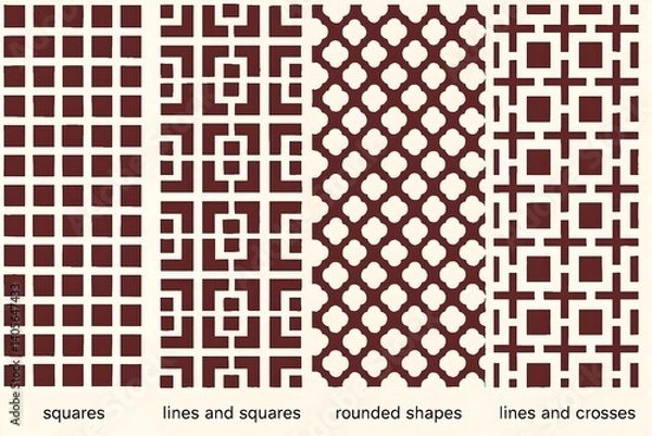 Obraz Seamless traditional fabric pattern with intricate timeless designs.