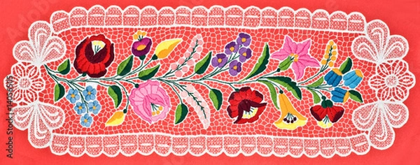 Obraz Hungarian embroidery table cloth