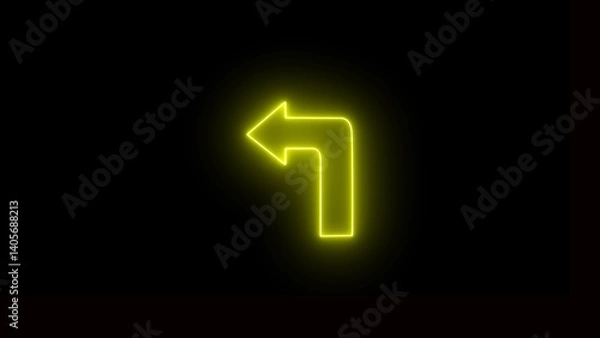 Fototapeta Neon arrow icon background. glowing neon arrow direction.
