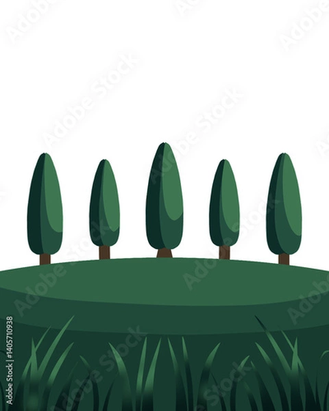 Fototapeta Happy earth day. five earth day tree vector illustration. Vector illustration design. Perfect for asset collection, background, etc.