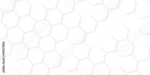 Fototapeta Abstract hexagon background,Minimal white hexagonal hexagon modern technology,abstract geometric science and mosaic tile with template texture background.white and gray hexagon honeycomb geometric cop