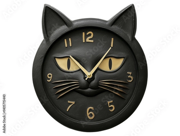 Obraz Black Cat Wall Clock