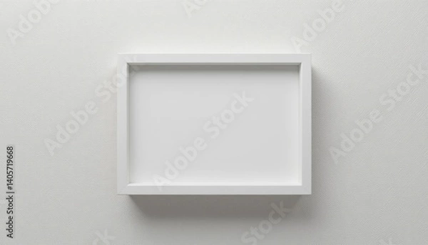 Fototapeta Minimalistic frame displaying empty canvas modern interior photographic art bright environment straight angle concept of creativity and potential